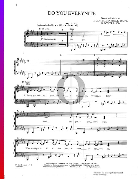 Do You Everynite Sheet Music