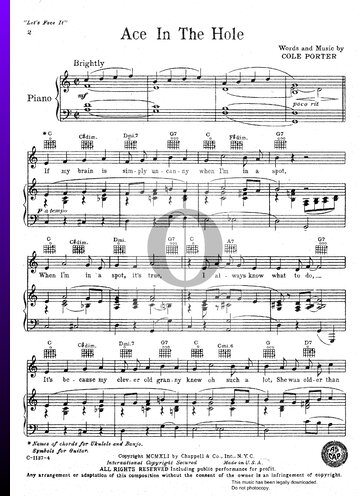 Ace In The Hole Sheet Music