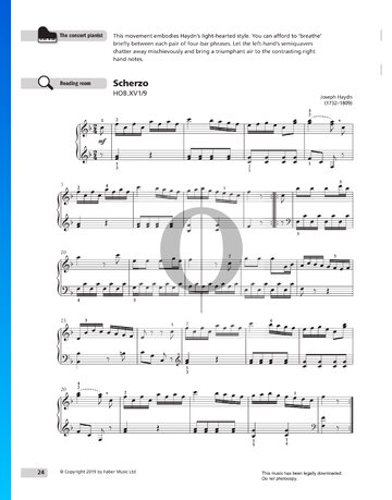 Sonata in F Major, XVI/9: 3. Scherzo Sheet Music