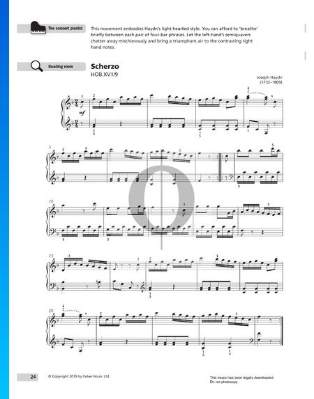 Sonate in F-Dur, XV1/9: 3. Scherzo Musik-Noten