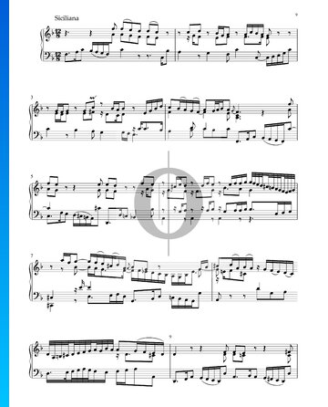 Sonata en re menor, BWV 1001: 3. Siciliana Partitura