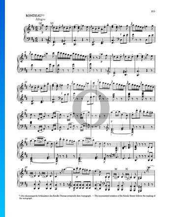 Sonata para piano n.º 8 en re mayor, KV 311 (284c): 3. Allegro Partitura