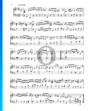 Suite en do menor, BWV 1011: 3. Courante Partitura