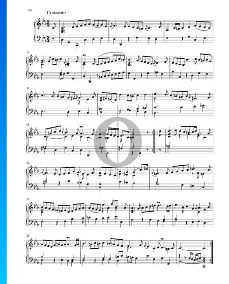 Suite en Do mineur, BWV 1011: 3. Courante Partition