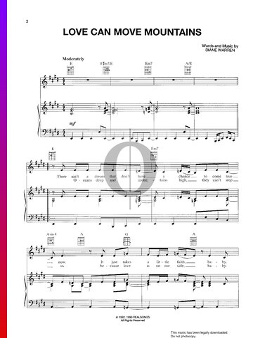 Love Can Move Mountains Sheet Music