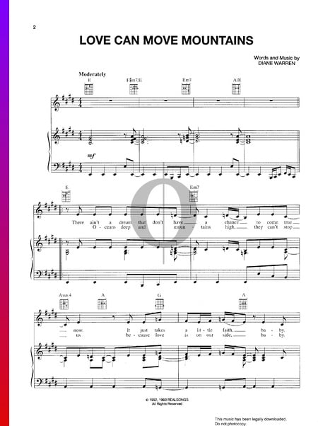 Love Can Move Mountains Musik-Noten