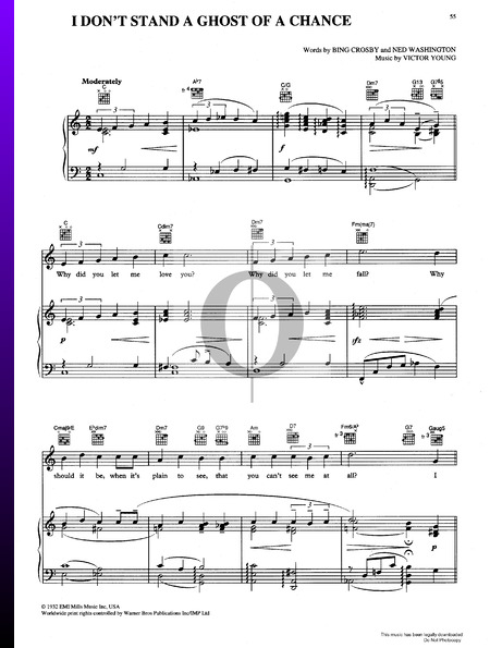 I Don't Stand A Ghost Of A Chance Sheet Music