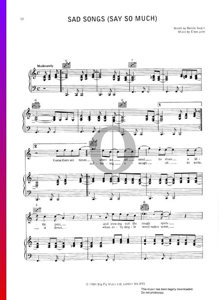 Sad Songs (Say So Much) Musik-Noten