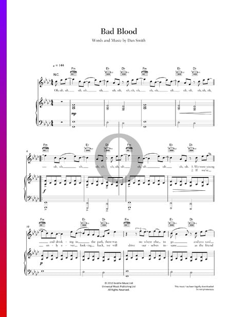 Bad Blood Sheet Music