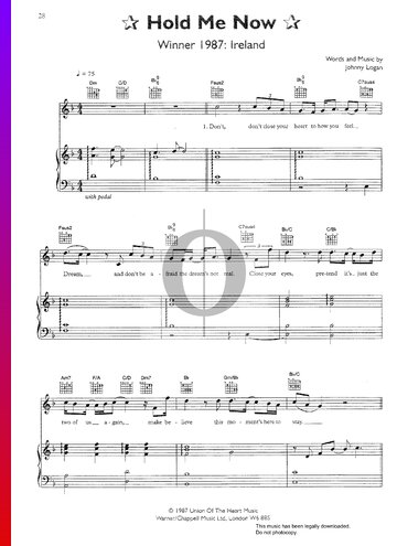 Hold Me Now Sheet Music