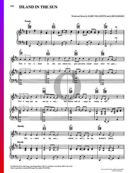Island In The Sun Sheet Music