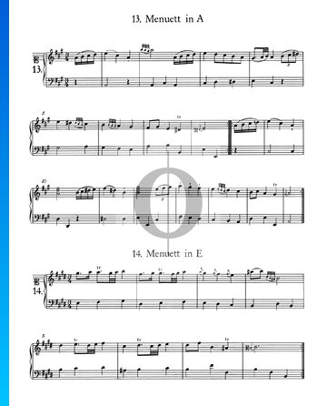 Menuet in E Major, No. 14 Spartito