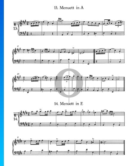 Menuett in E-Dur, Nr. 14 Musik-Noten