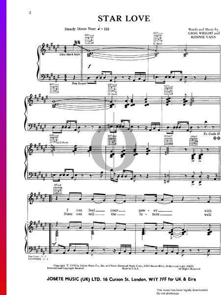 Star Love Musik-Noten