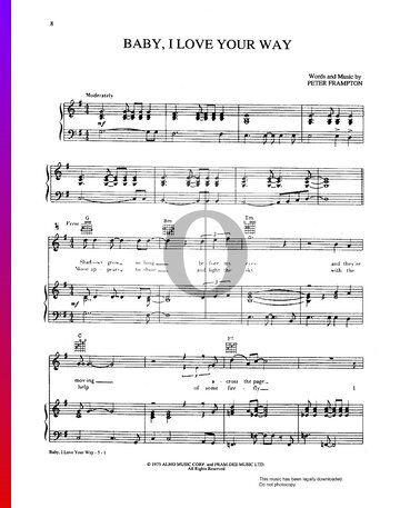 Baby, I Love Your Way Sheet Music