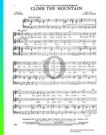 Climb The Mountain Sheet Music