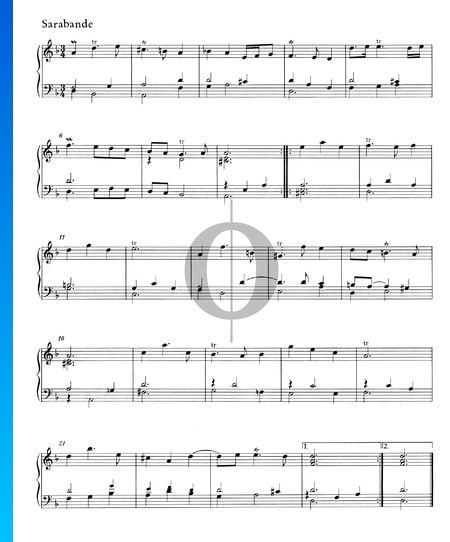 Suite en Ré mineur, HWV 447: 3. Sarabande Partition