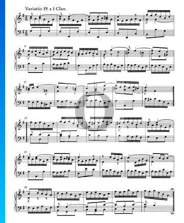 Goldberg Variationen, BWV 988: Variatio 19. a 1 Clav. Musik-Noten