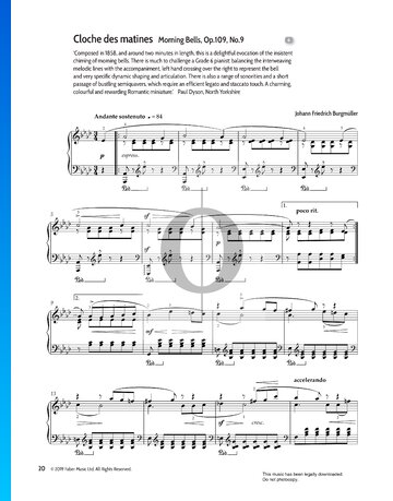 La Cloche des matines (Die Morgenglocke), Op. 109 Nr. 9 Musik-Noten