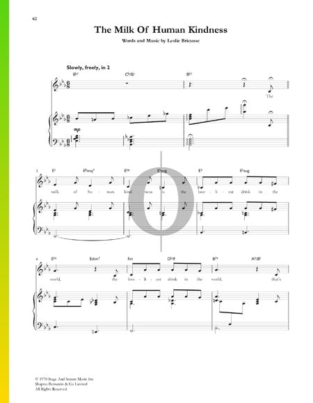The Milk Of Human Kindness Sheet Music