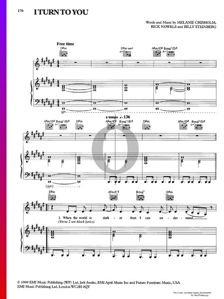 I Turn To You Sheet Music