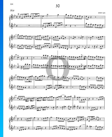 Aire en si bemol mayor, HWV 470 Partitura