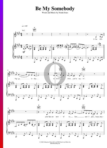 Be My Somebody Partitura