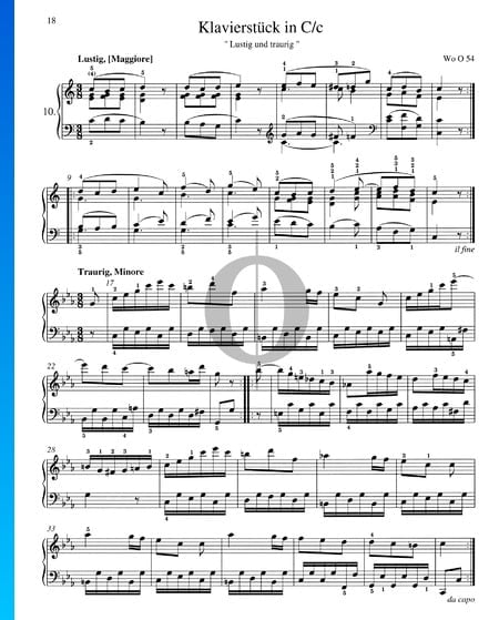 Lustig und traurig, WoO 54 Musik-Noten