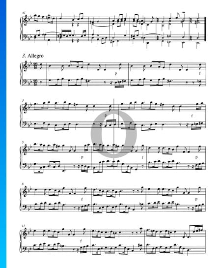 Concerto in g-Moll, BWV 983: 3. Allegro Musik-Noten