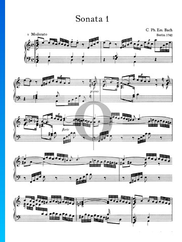 Sonata n.º1 en la menor: 1. Moderato Partitura