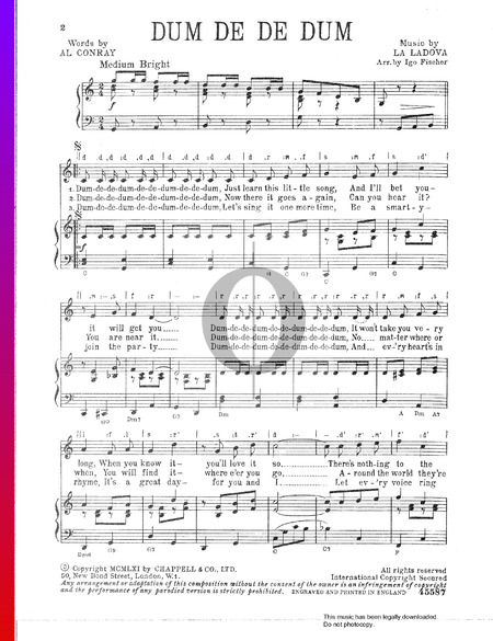 Dum De De Dum Partitura