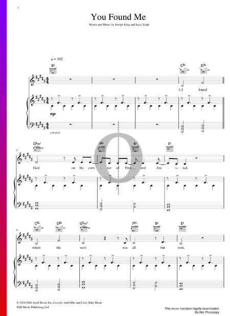You Found Me Sheet Music