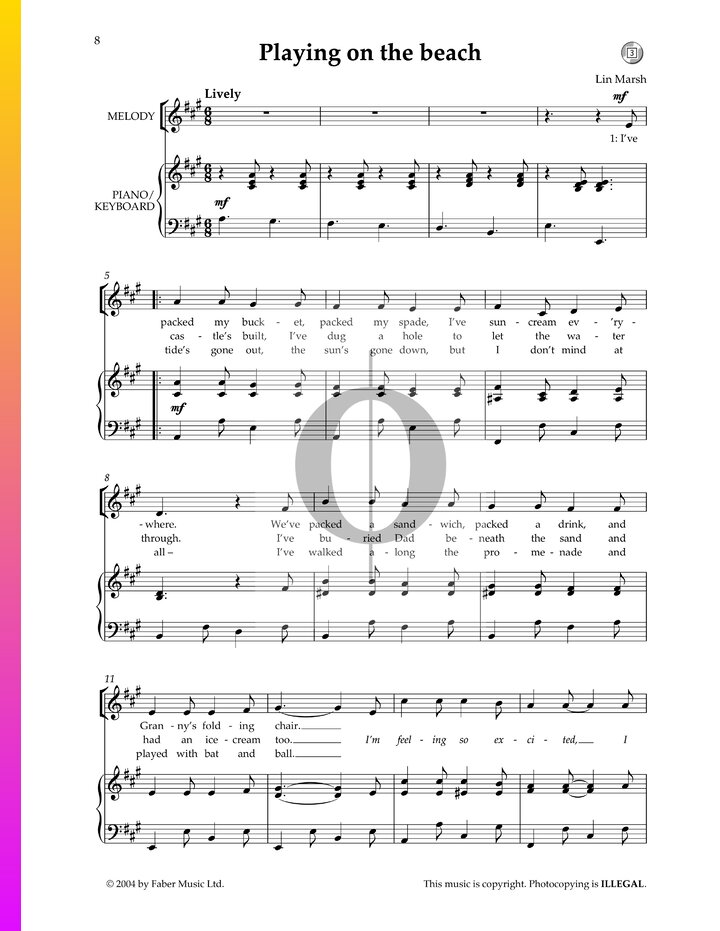 Playing On The Beach (Lin Marsh) Piano Sheet Music - OKTAV