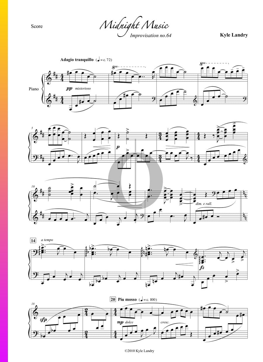 Midnight Music (Kyle Landry) Piano Sheet Music - OKTAV