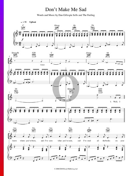 Don't Make Me Sad Sheet Music