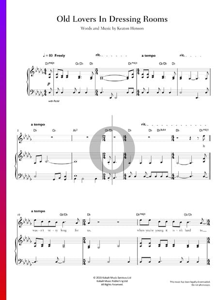 Old Lovers In Dressing Rooms Musik-Noten