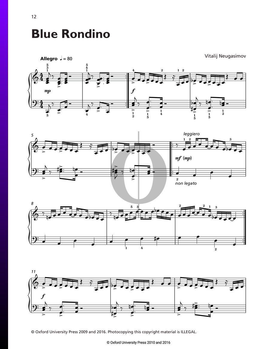 Blue Rondino (Vitalij Neugasimov) Piano Sheet Music - OKTAV