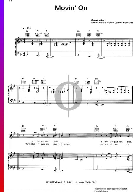 Movin' On Musik-Noten