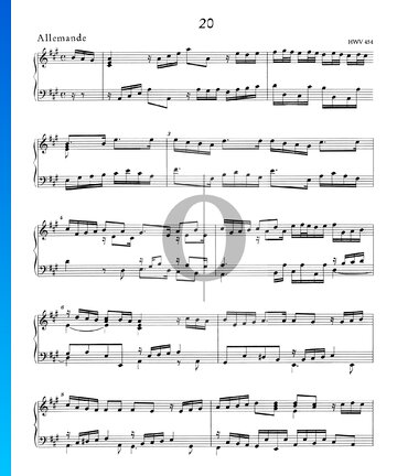 Suite A Major, HWV 454: 1. Allemande Sheet Music