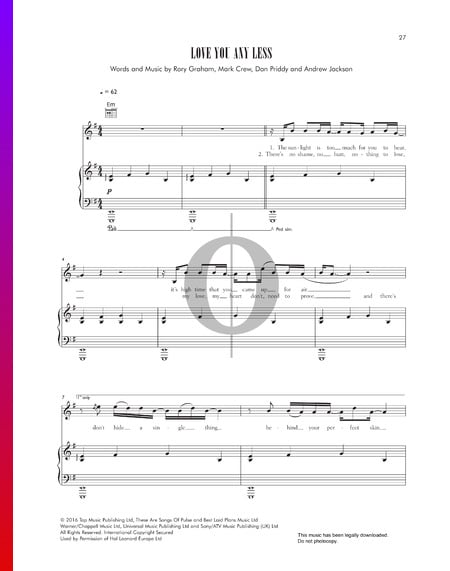 Love You Any Less Musik-Noten