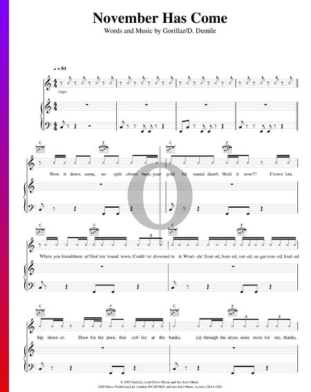 November Has Come Musik-Noten
