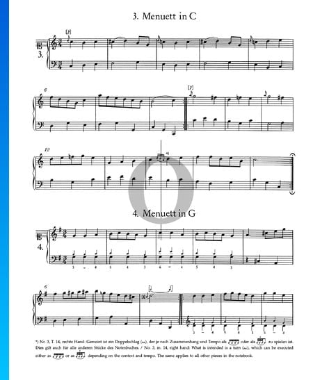 Menuet in G Major, No. 4 Sheet Music