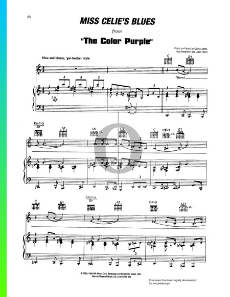 Miss Celie's Blues Musik-Noten