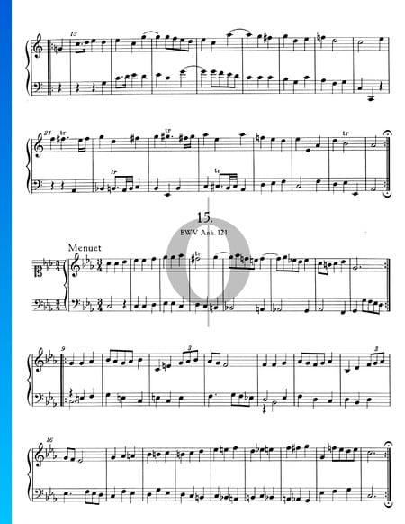 Menuet c-Moll, BWV Anh. 121 Musik-Noten
