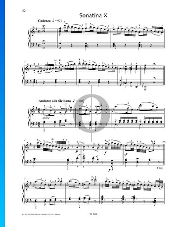Partition Sonatina in G Major, Op. 41 No. 10