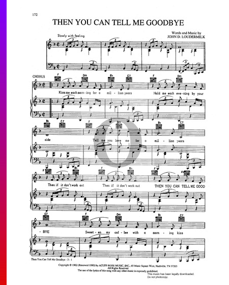 Then You Can Tell Me Goodbye Sheet Music