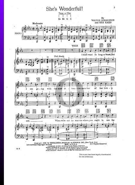 She's Wonderful Partitura