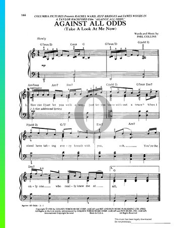 Against All Odds (Take A Look At Me Now) Sheet Music