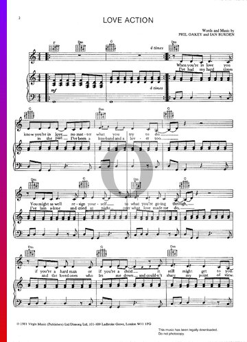 Love Action (I Believe In Love) Sheet Music