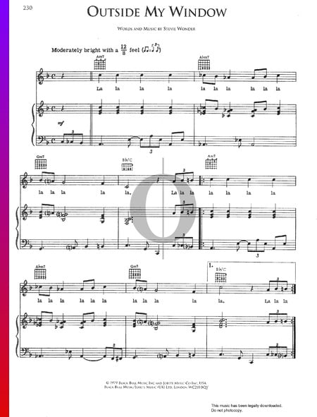 Outside My Window Sheet Music